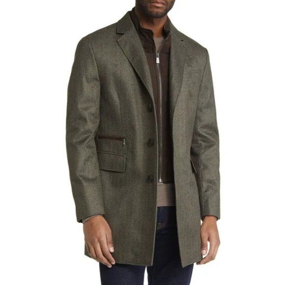 Hart Schaffner Marx Rodney Water Resistant Tech Flannel Raincoat Jacket Medium M - Picture 4 of 4